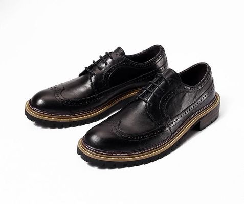 Buty męskie wiosenne / jesienne Buty męskie krągłe buty męskie czarne buty skórzane