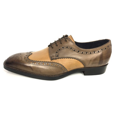 Mężczyźni podwójna suknia mnich buty brogue szczegółowe w woskowej skóry wykończenie