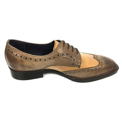 Mężczyźni podwójna suknia mnich buty brogue szczegółowe w woskowej skóry wykończenie