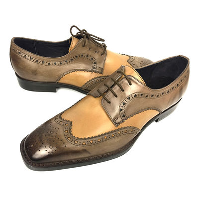 Mężczyźni podwójna suknia mnich buty brogue szczegółowe w woskowej skóry wykończenie