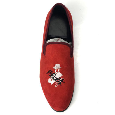 Czerwone buty męskie z aksamitem