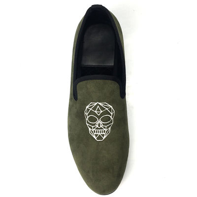 Uroczystość Świetlny zielony męski aksamit / męski Prince Albert Slippers