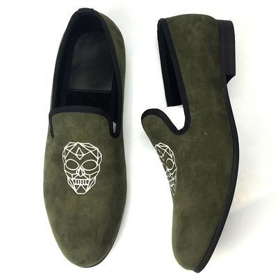 Uroczystość Świetlny zielony męski aksamit / męski Prince Albert Slippers