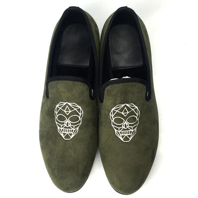 Uroczystość Świetlny zielony męski aksamit / męski Prince Albert Slippers