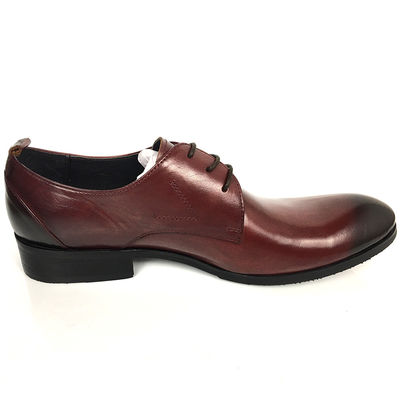Wino Czerwony Rismart Dojrzałe buty Oxford dla mężczyzn Stylowe sukienki Buty skórzane