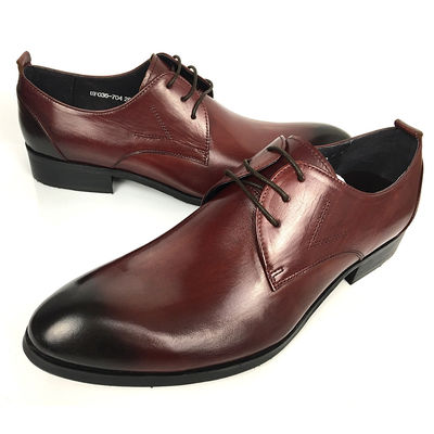 Wino Czerwony Rismart Dojrzałe buty Oxford dla mężczyzn Stylowe sukienki Buty skórzane