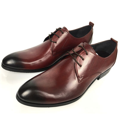 Wino Czerwony Rismart Dojrzałe buty Oxford dla mężczyzn Stylowe sukienki Buty skórzane