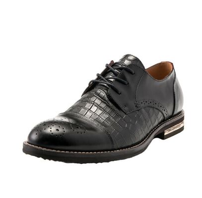 Buty z skóry krokodyla Patina dla mężczyzn, Brogue Wingtips Egzotyczne buty męskie ze skóry
