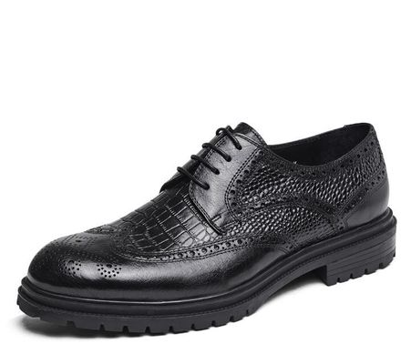 Brogues Casual Mens Skóra Ubrania Buty Oddychający Biurowy Policja Loafer