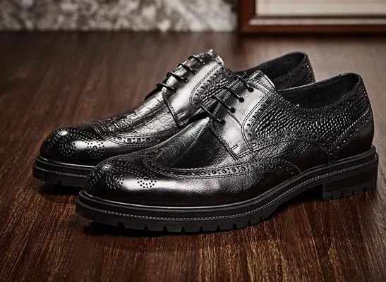Brogues Casual Mens Skóra Ubrania Buty Oddychający Biurowy Policja Loafer