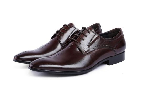 Brand Wingtip Oxford Luxury Mens Skóra Buty, rzeźbione prawdziwe buty skórzane