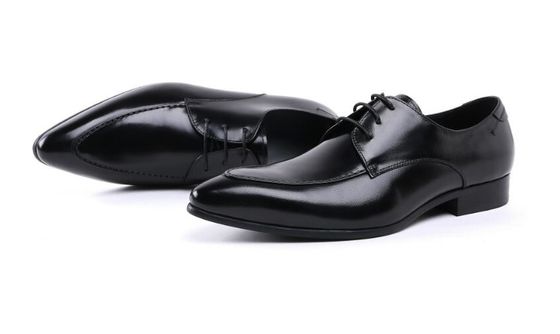 Wzornictwo wybrukowane Patent skórzane czarne buty, sznurówki buty