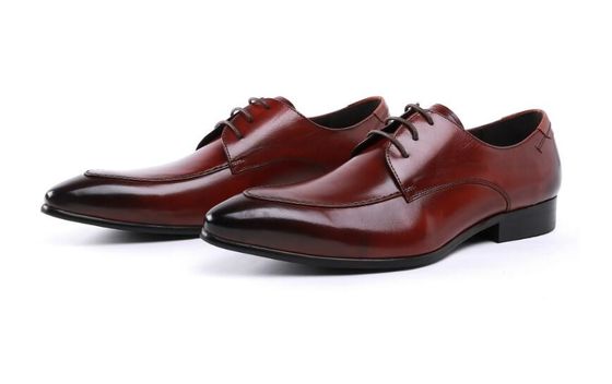 Wzornictwo wybrukowane Patent skórzane czarne buty, sznurówki buty