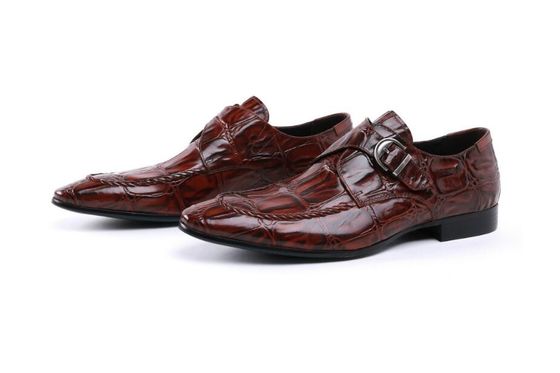 Ręcznie wykonane jaskrawe skóry Brogues Formalne brązowe buty biznesowe do wieczornej imprezy