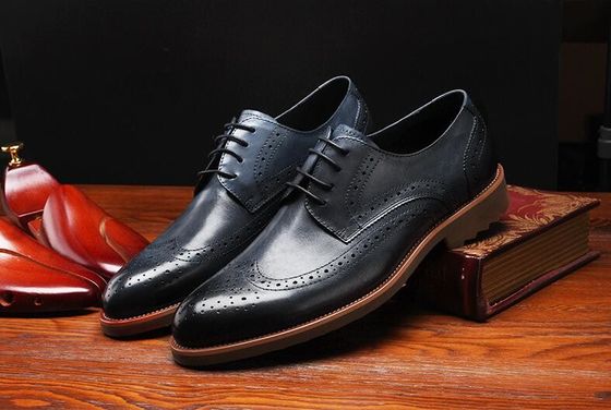 Klasyczny styl Derby Czarne buty, retro męskie buty, buty Oxford.