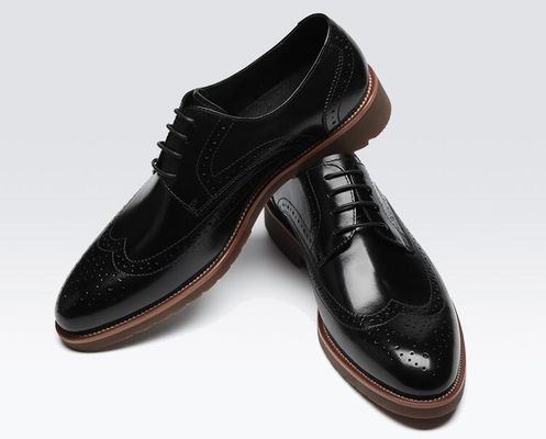 Klasyczny styl Derby Czarne buty, retro męskie buty, buty Oxford.