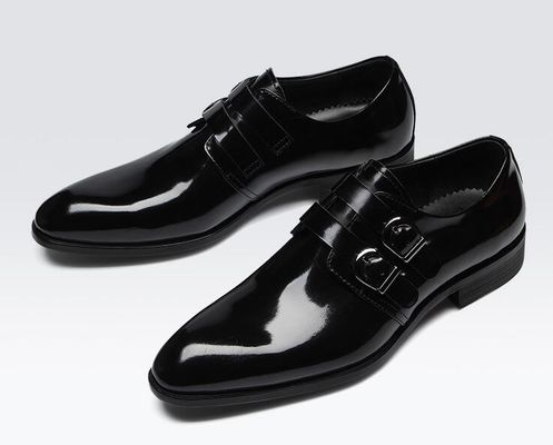 Retro Brogue Mężczyźni Buty Formal Dress, Biuro Biznesowe Czarne Oxford Buty