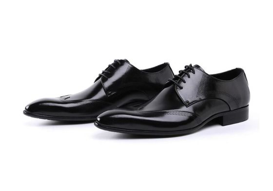 Niestandardowy Brogue Brązowy Brush Off Skórzane Buty Wygodna suknia dla mężczyzn