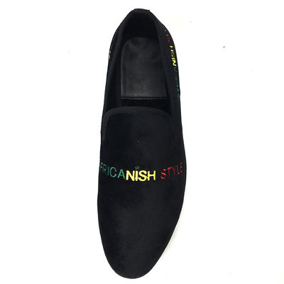 Odporne na zużycie męskie aksamitne buty Casual Czarna skóra buty Loafer
