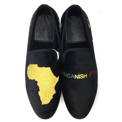 Odporne na zużycie męskie aksamitne buty Casual Czarna skóra buty Loafer