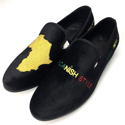 Odporne na zużycie męskie aksamitne buty Casual Czarna skóra buty Loafer