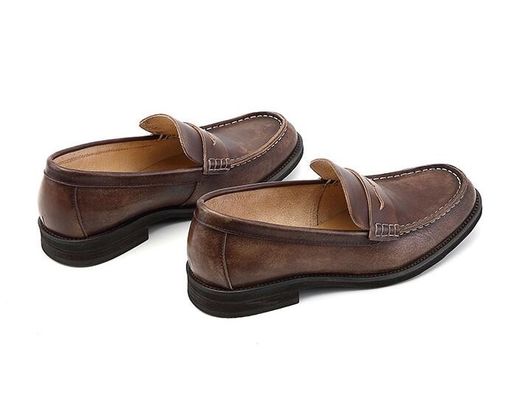 Oddychające męskie brązowe buty, prawdziwe skórzane buty.