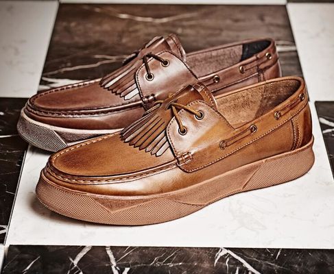 Retro Casual Mężczyźni Buty płaskie Custom Mężczyźni Skóra