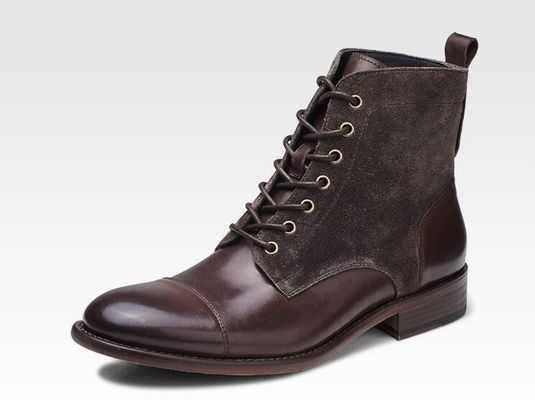 Wytrzymała moda Kolorowa skóra zimowa męska Styl wojskowy Buty wodoodporne