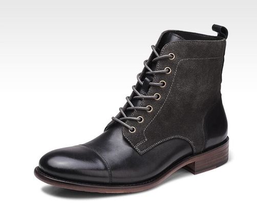 Wytrzymała moda Kolorowa skóra zimowa męska Styl wojskowy Buty wodoodporne