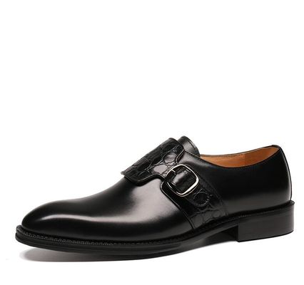 Luksusowe buty z paskami dla mężczyzn / buty z prawdziwej skóry włoskiego stylu