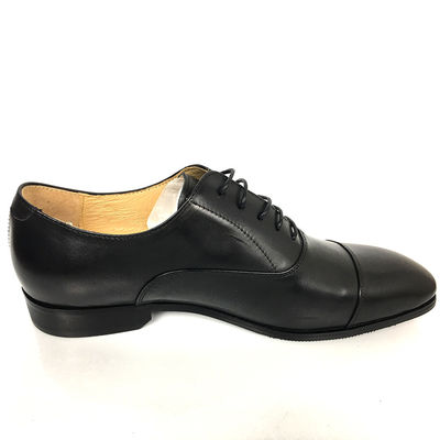 Czarne męskie buty skórzane / męskie buty biznesowe / zwykłe buty sznurówkowe typu zamknięcia