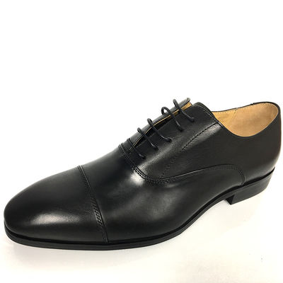 Czarne męskie buty skórzane / męskie buty biznesowe / zwykłe buty sznurówkowe typu zamknięcia