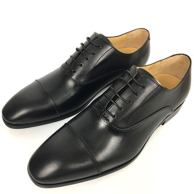 Czarne męskie buty skórzane / męskie buty biznesowe / zwykłe buty sznurówkowe typu zamknięcia