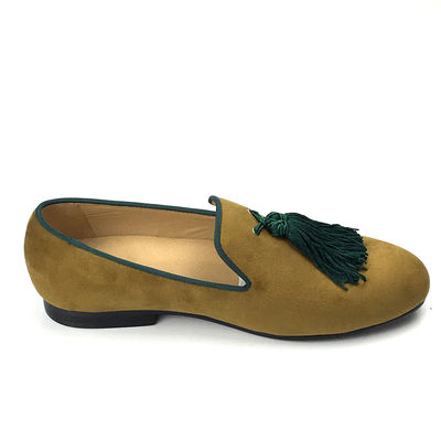 Żółte męskie aksamitne buty buty skórzane na zamówienie