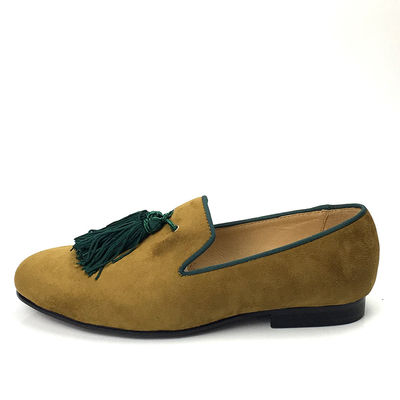 Żółte męskie aksamitne buty buty skórzane na zamówienie
