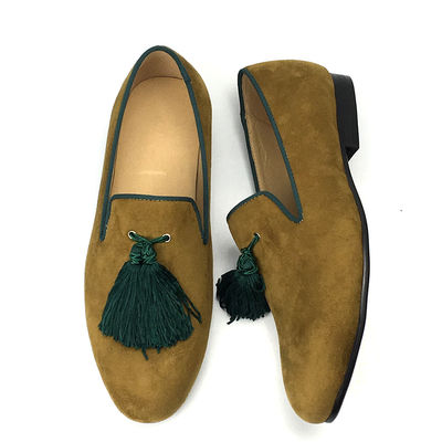Żółte męskie aksamitne buty buty skórzane na zamówienie