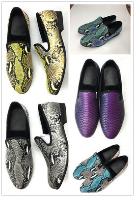 Elegantny design Snakeskin Men Loafers Wear Resistant Men Skóra buty jazdy