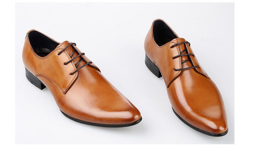 Ostrze palce męskie suknia ślubna buty żółte koronka do góry ręcznie wykonane Oxford buty