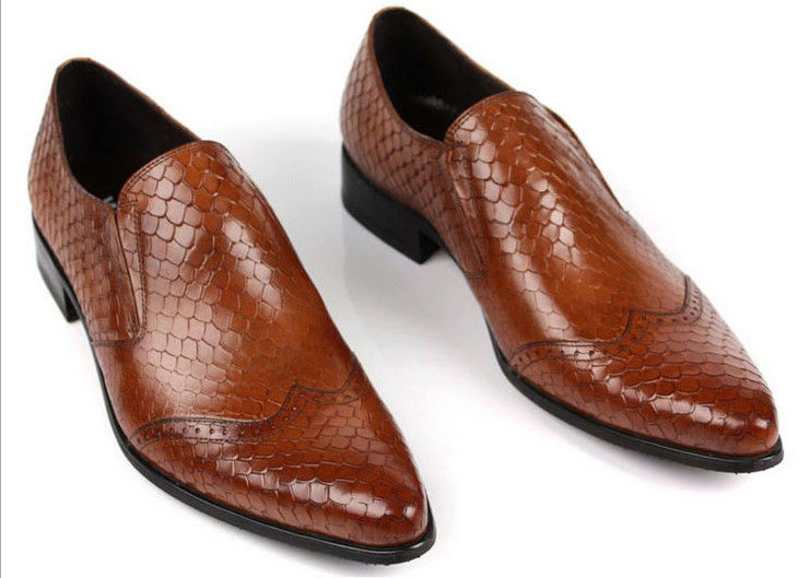 Mężczyźni w stylu skóry węża, buty z formalnej sukienki, prawdziwe buty ze skóry męskie, buty luksusowe na imprezy.