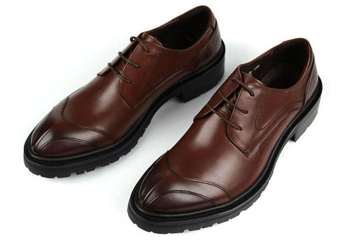 Any Logo męskie buty skórzane z szwami Brytania Styles Brązowe buty skórzane