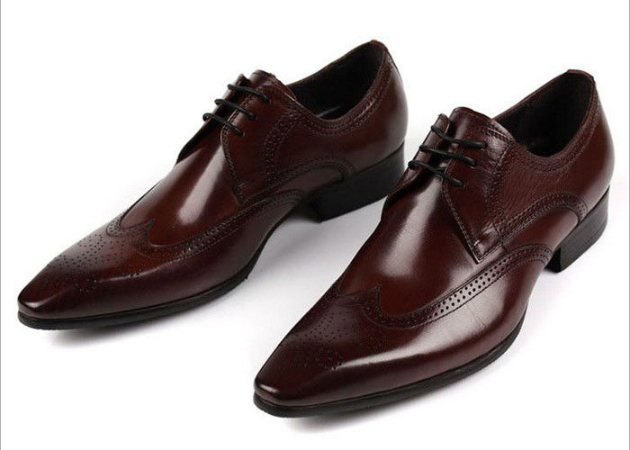 OEM Custom Klasyczny Mężczyźni Brogue Buty Czarny / Brązowy Kawa Rzeźbione Flora Oxford Buty