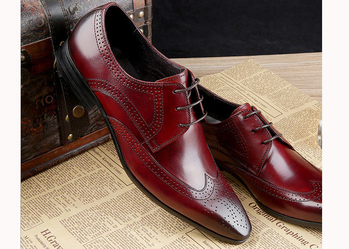 Oficjalne Oxford męskie buty Brogue krowie skóry prostych palców Klasyczne męskie buty