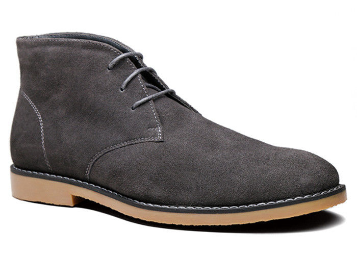 Zimowe buty męskie Suede Desert Round Toe Lace - Up Mens High Top Casual
