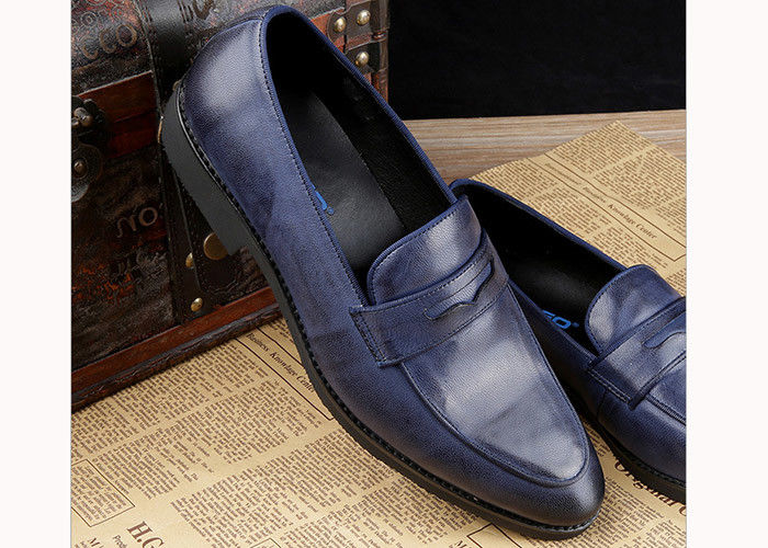 Luksusowe męskie buty skórzane Oxford męskie buty niebieskie Brogue na imprezę / wesele