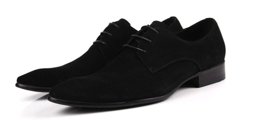 Klasyczny PU Suede Upper Men Formal Dress Shoes Oxford Style Mens Czarne Casual Shoes