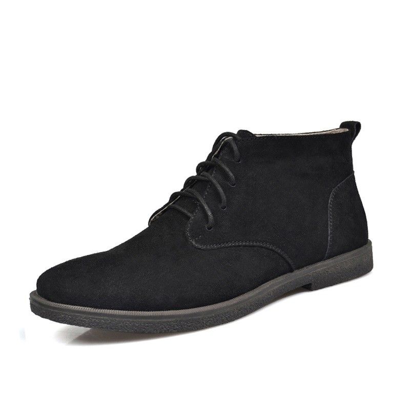 Prawdziwe skórzane buty z pustyni dla mężczyzn, buty z podeszwą, buty z kostką.