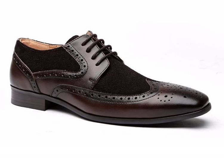 Wysokiej klasy kości krowiej męskie szczytowe buty sukienkowe buty modne buty brogue dla mężczyzn