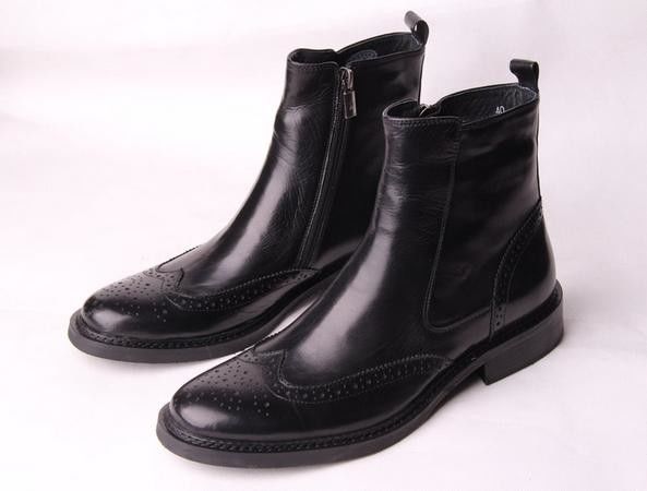 Buty bojowe męskie skórzane buty sukienkowe Designer Web High Top Men Ankle Combat Boots