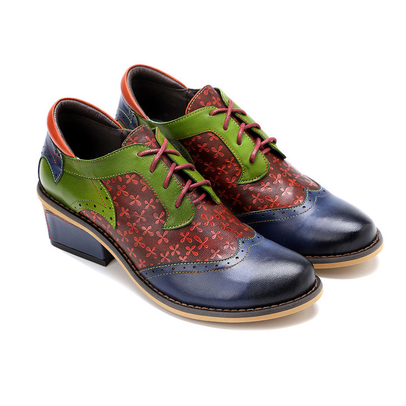 Ręcznie wykonane buty Brogue Oxford Damskie sznurówki buty sukienkowe rozmiar 36-42