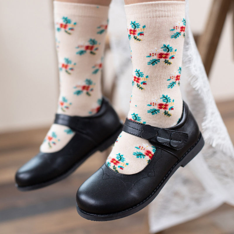 Casual Girls Skórzane Buty Szkołowe Sznurówka Dookoła Okrągły Palec Rozmiar 26-45